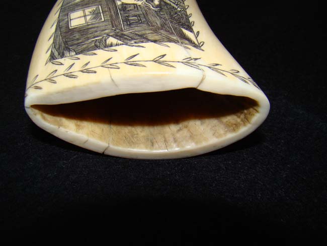A fine 19th century Scrimshawed Antique Whale's Tooth — image 3